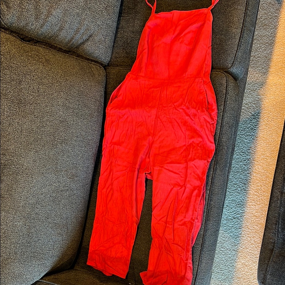 Old Navy Red Jumpsuit Vibrant Streamlined Fit